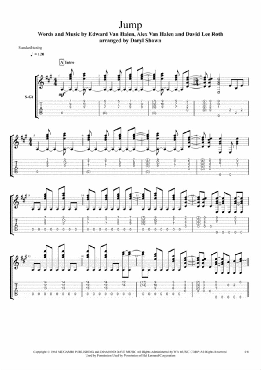 Jump Jump Electric Guitar scores gallery preview page 1