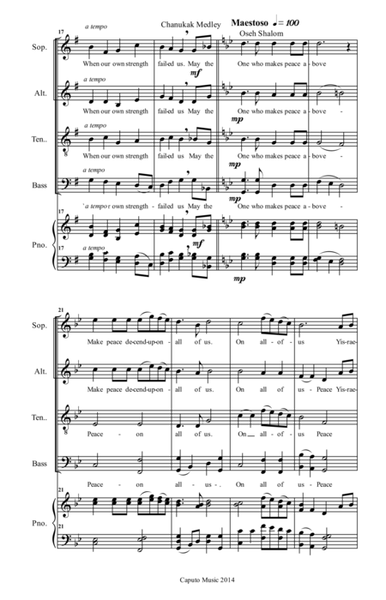 Hanukkah Medley for Voices SATB image number null