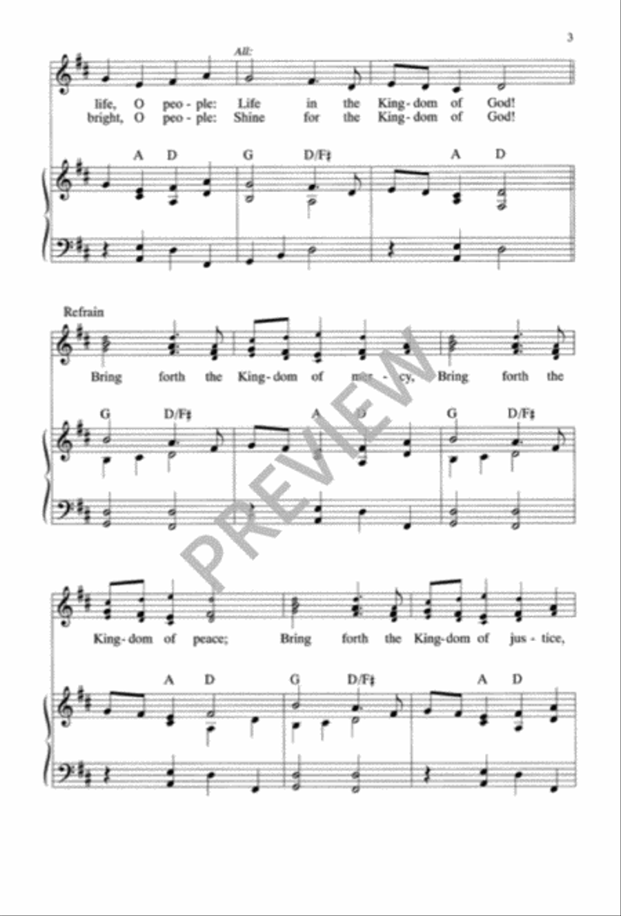 Bring Forth the Kingdom 3-Part scores gallery preview page 4