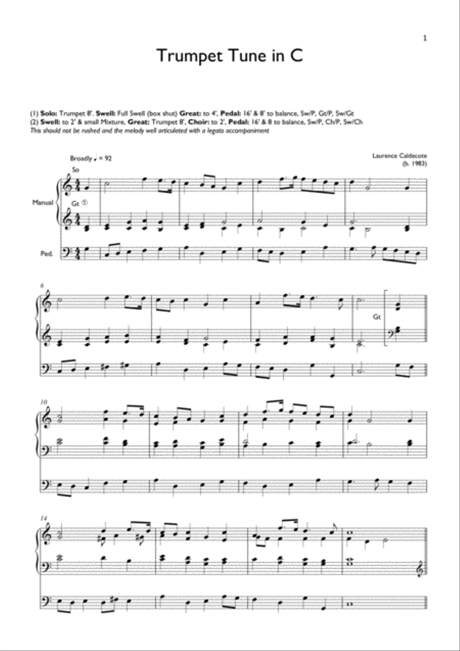 Trumpet Tune in C Trumpet scores gallery preview page 1