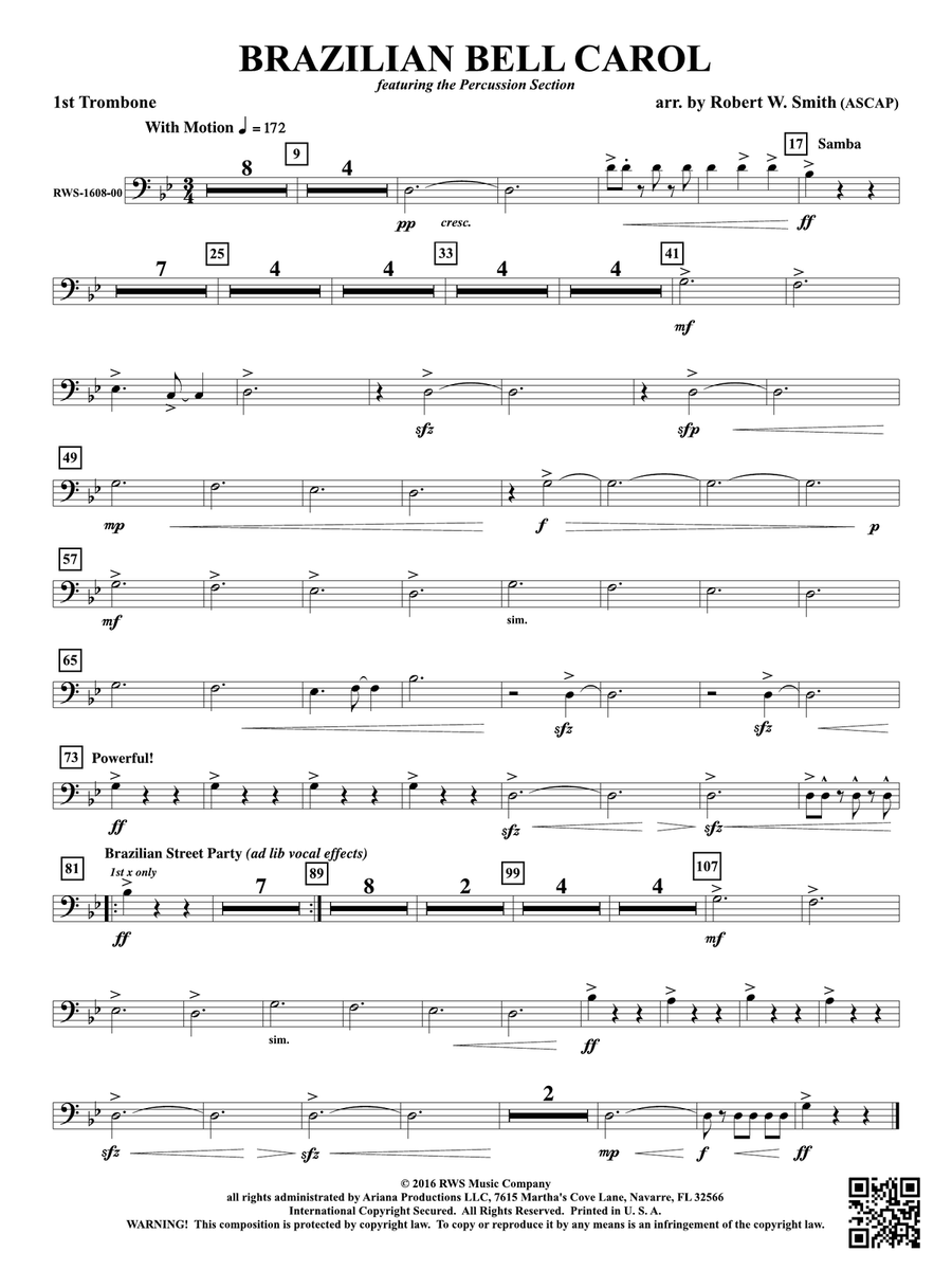 Brazilian Bell Carol: 1st Trombone