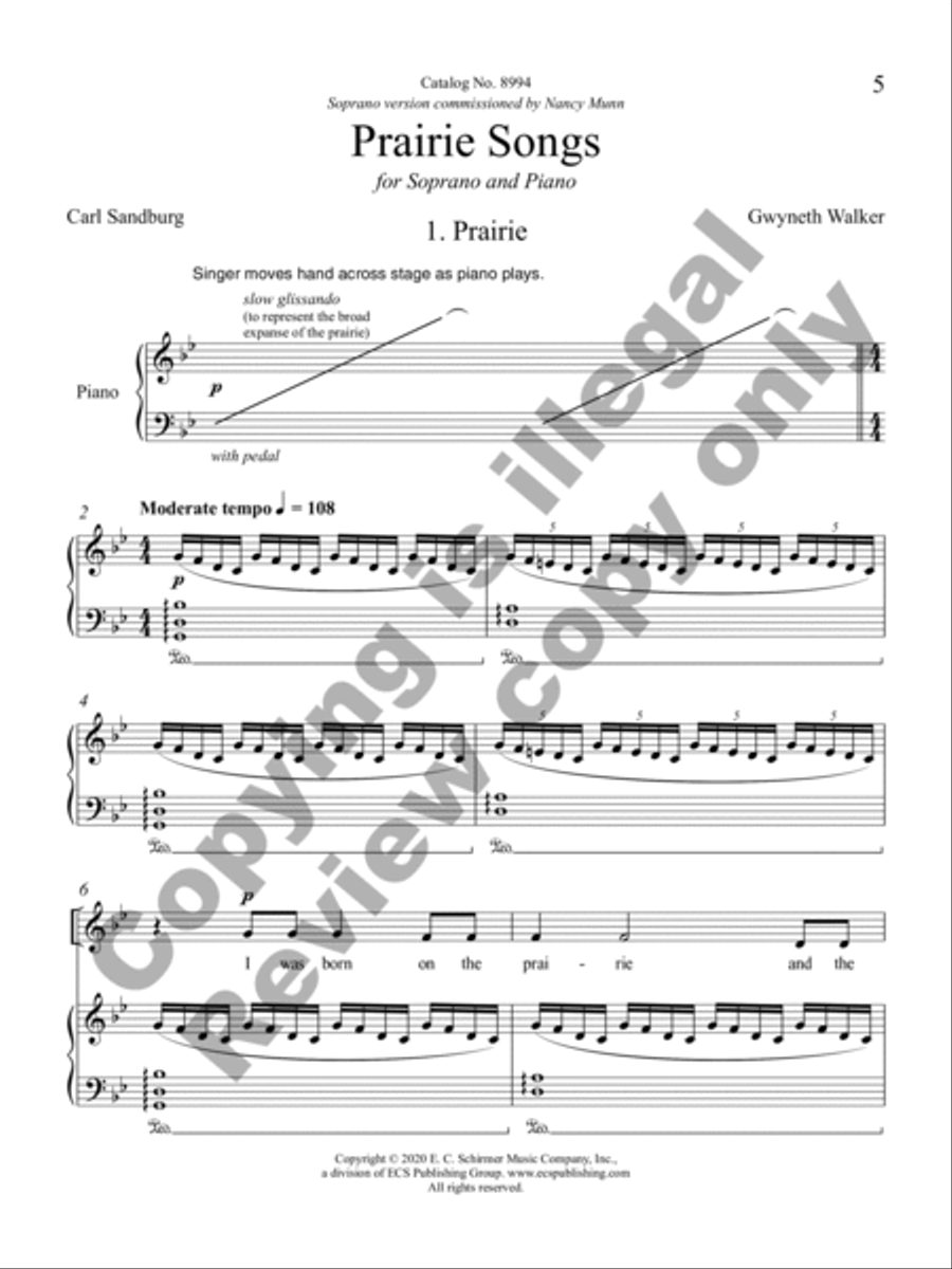 Prairie Songs Prairie Songs Soprano Voice scores gallery preview page 6