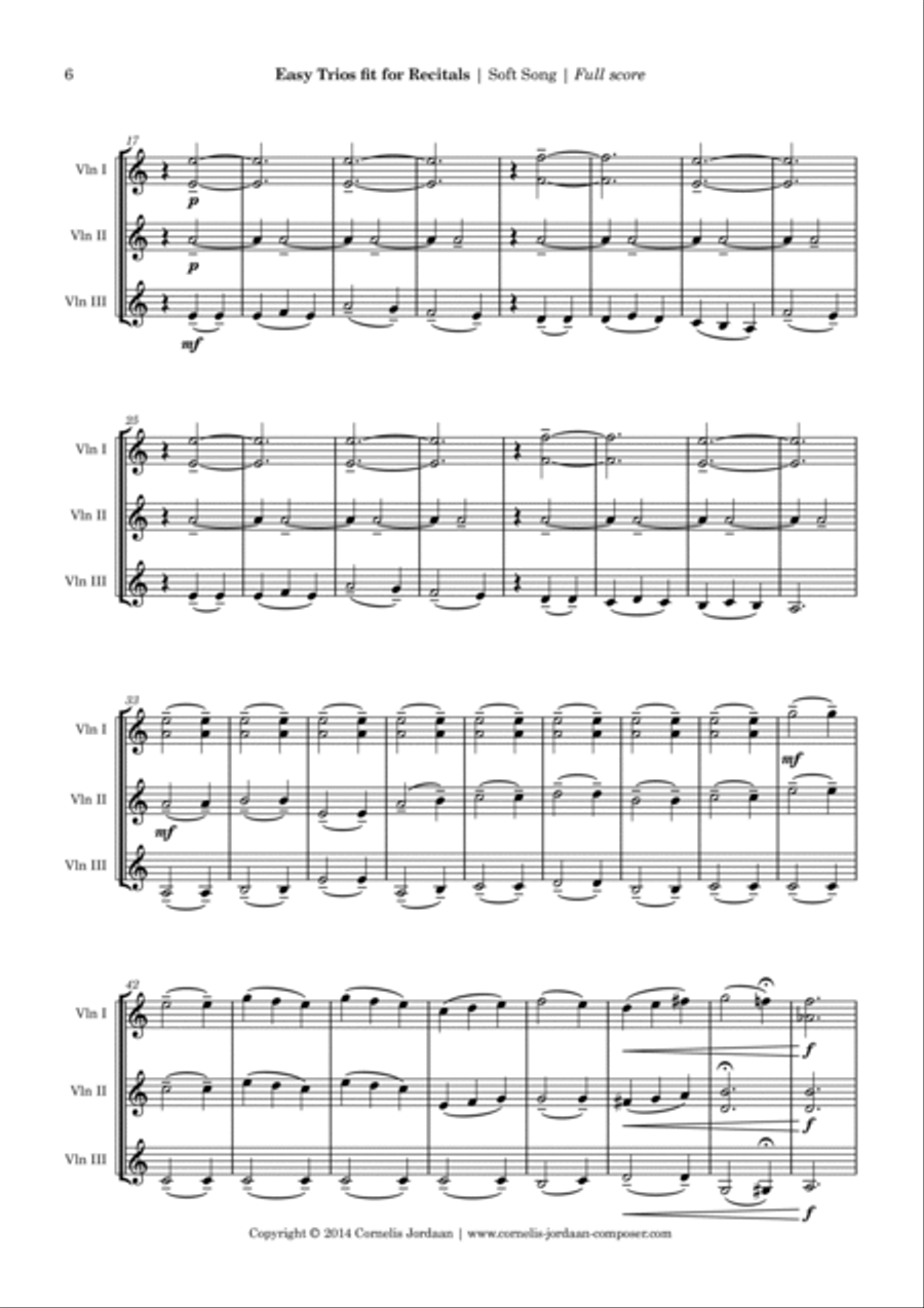 Easy Trios fit for Recitals, for violin trio String Trio scores gallery preview page 6