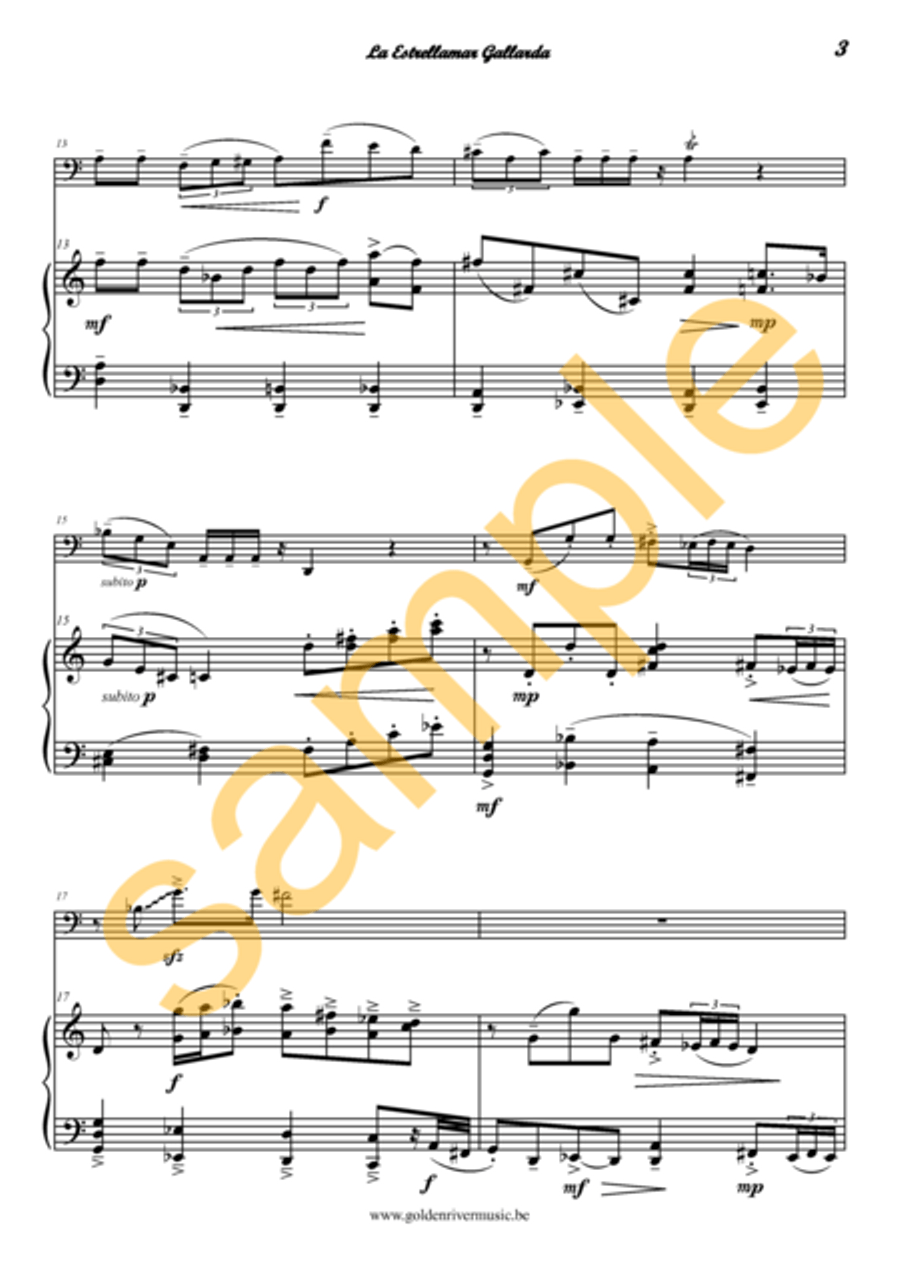 La Estrellamar Gallarda / The Proud Starfish for cello Clarinet Solo scores gallery preview page 4