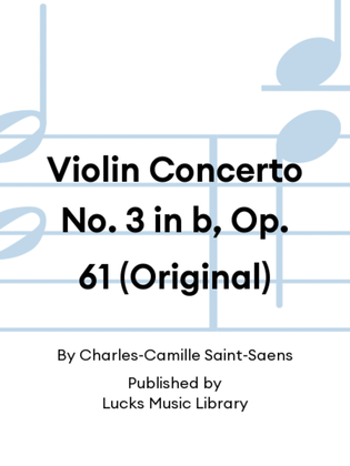 Book cover for Violin Concerto No. 3 in b, Op. 61 (Original)