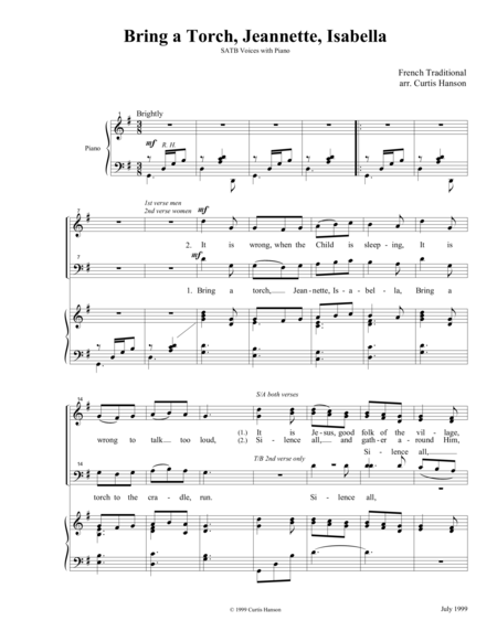 Bring a Torch, Jeannette, Isabella (SATB) image number null