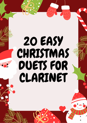 Book cover for 20 Easy Christmas Duets for Clarinet