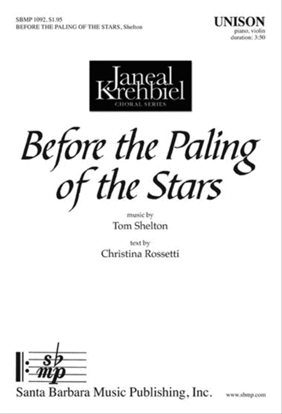 Before the Paling of the Stars - Unison Octavo Unison Choir scores gallery preview page 1