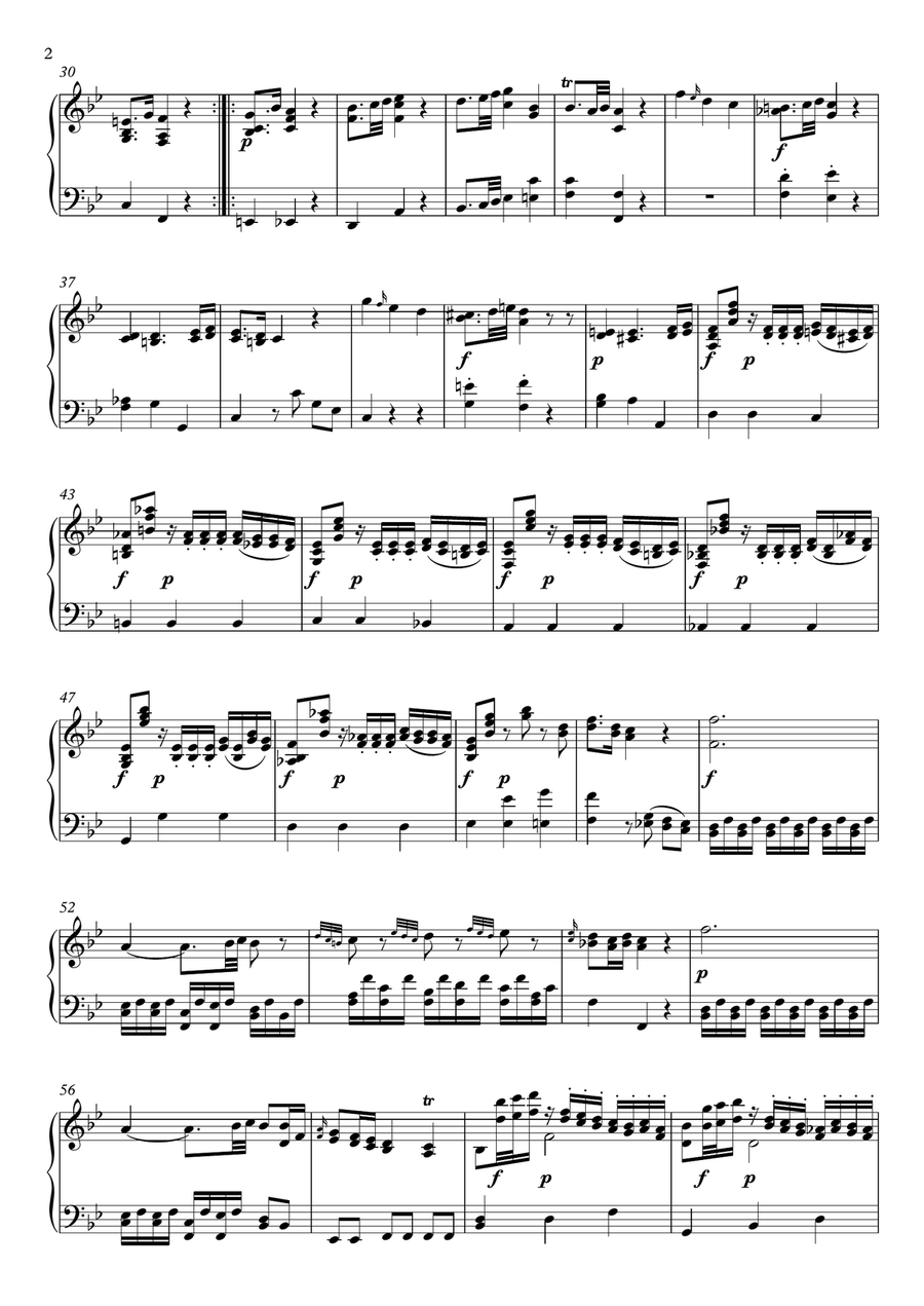 Divertimento K.137 – Piano Solo Version Piano Solo scores gallery preview page 2