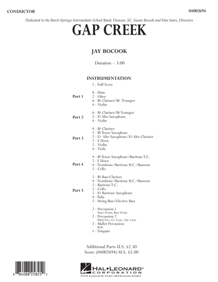 Gap Creek - Conductor Score (Full Score)