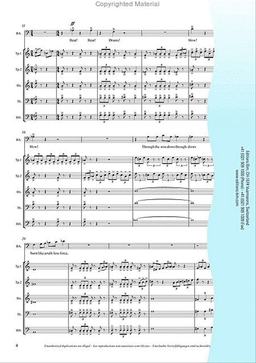 Songs of War and Loss Brass Quintet scores gallery preview page 3