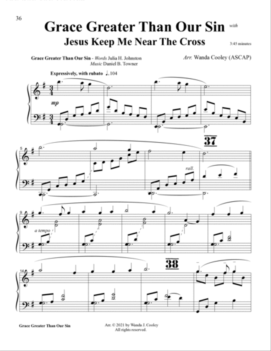 GRACE GREATER THAN OUR SIN with Overhead PDF Text Piano Solo scores gallery preview page 2