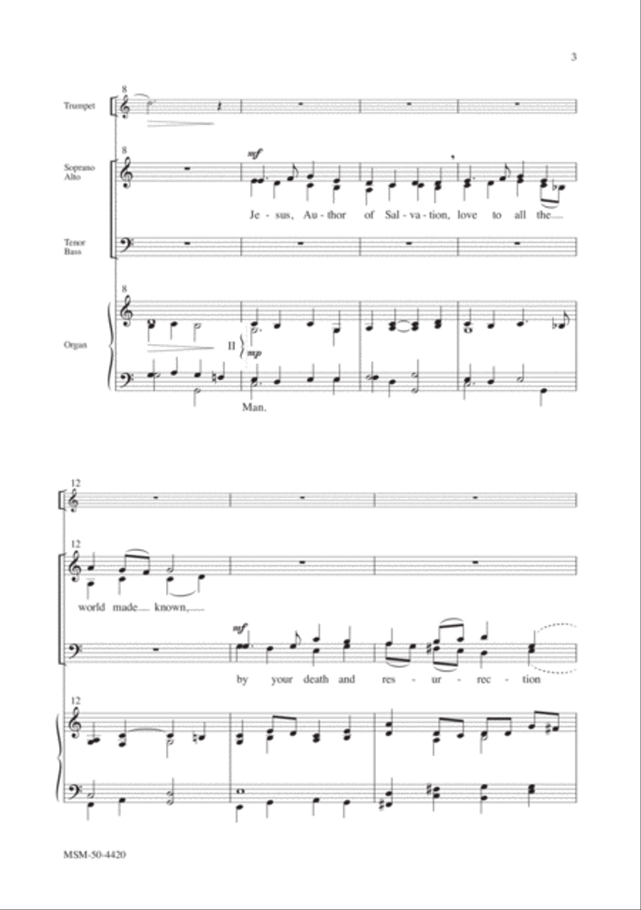 Jesus, Author of Salvation 4-Part scores gallery preview page 3