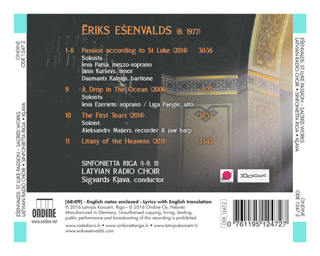 Eriks Esenvalds: St. Luke Passion & Sacred Works
