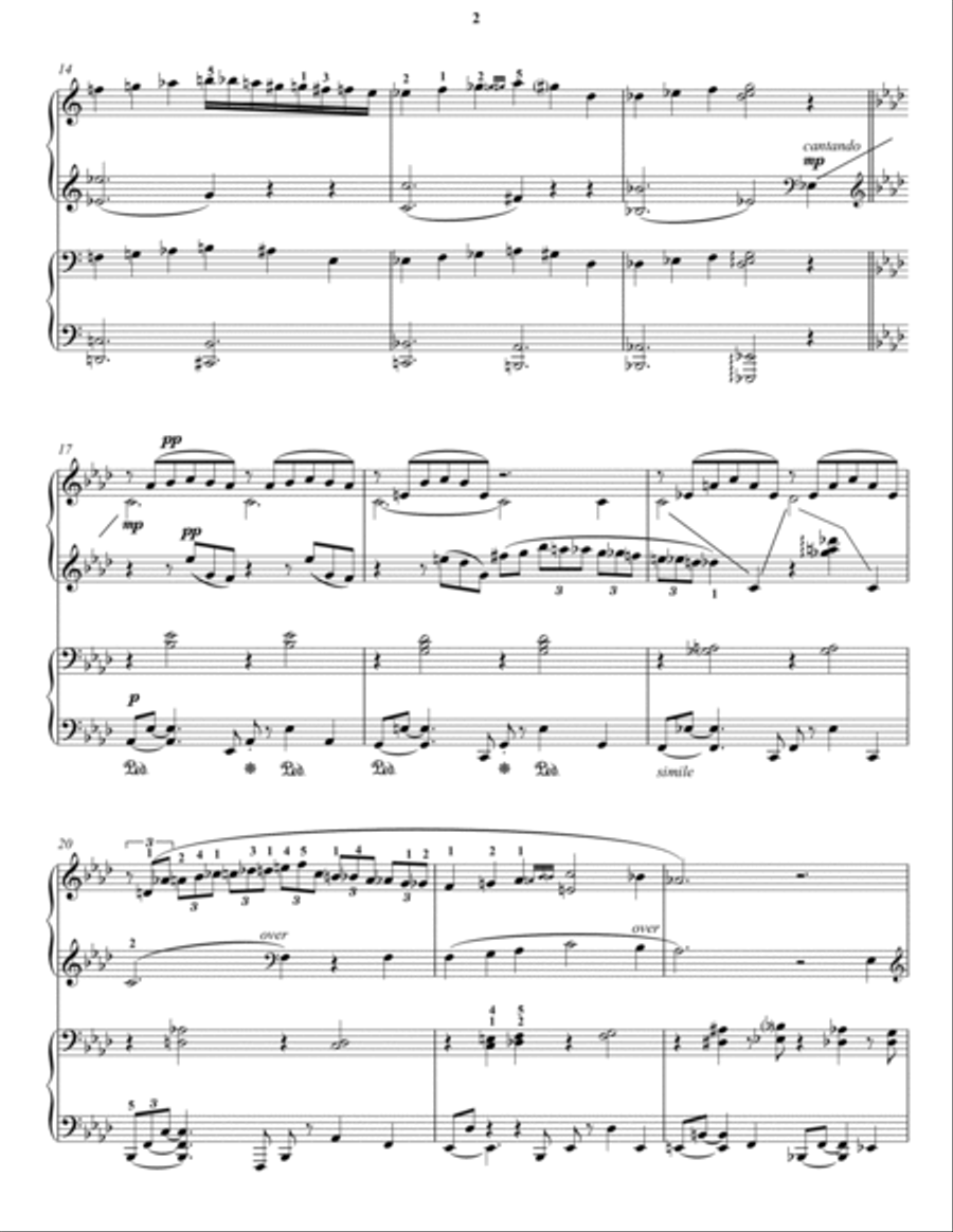 Liebestraum no. 3 (Piano 4-hands) Piano Duet scores gallery preview page 2