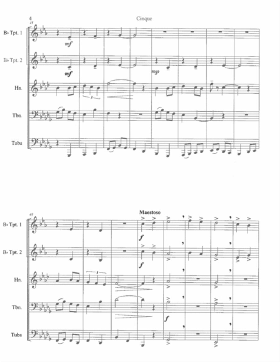 Cinque Brass Ensemble scores gallery preview page 4
