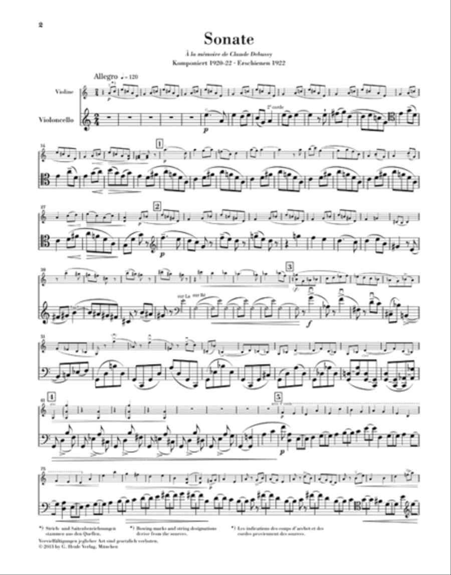 Sonata for Violin and Violoncello Cello scores gallery preview page 3