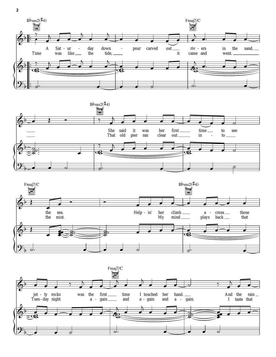 Seven Days (7 Days 1000 Times) Piano, Vocal, Guitar scores gallery preview page 2