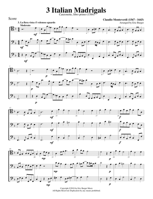3 Italian Madrigals for Trombone or Low Brass Trio