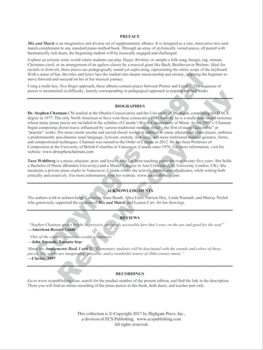 Mix and Match: Performance Book: Primer Level Piano Method scores gallery preview page 12
