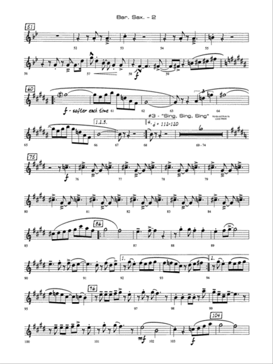 A Salute to Benny Goodman: E-flat Baritone Saxophone Jazz Ensemble scores gallery preview page 2