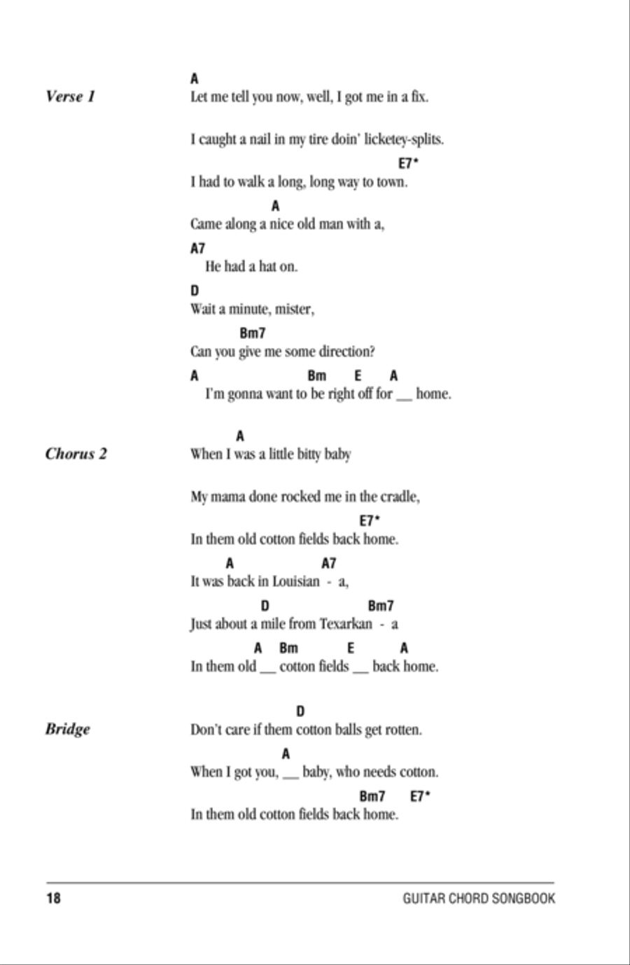 Cotton Fields (The Cotton Song) Acoustic Guitar scores gallery preview page 2