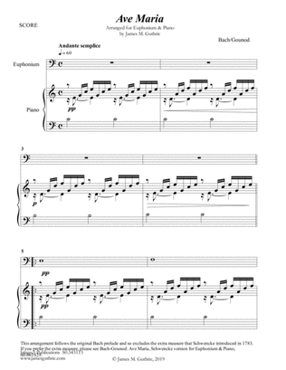 Bach-Gounod: Ave Maria for Euphonium & Piano