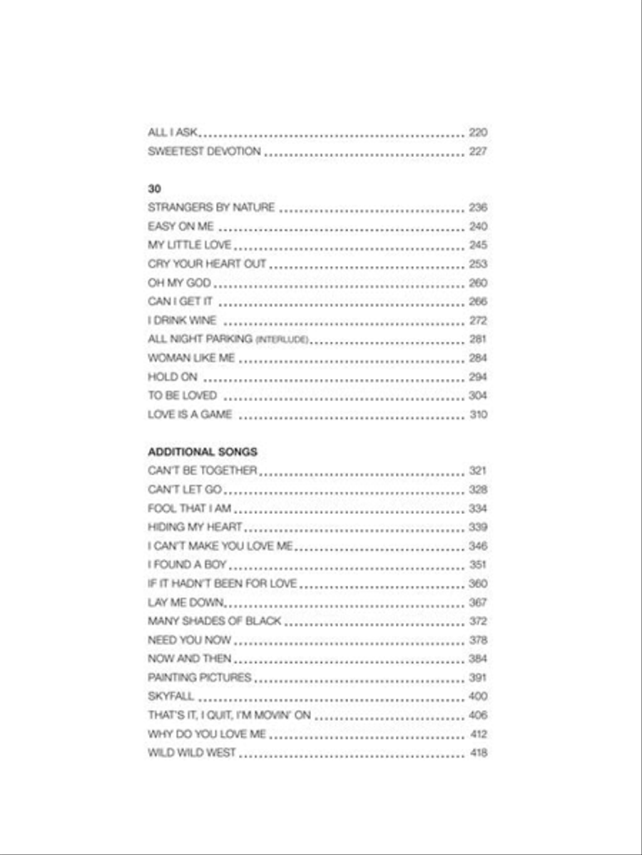 Adele – The Complete Collection Piano, Vocal, Guitar scores gallery preview page 4