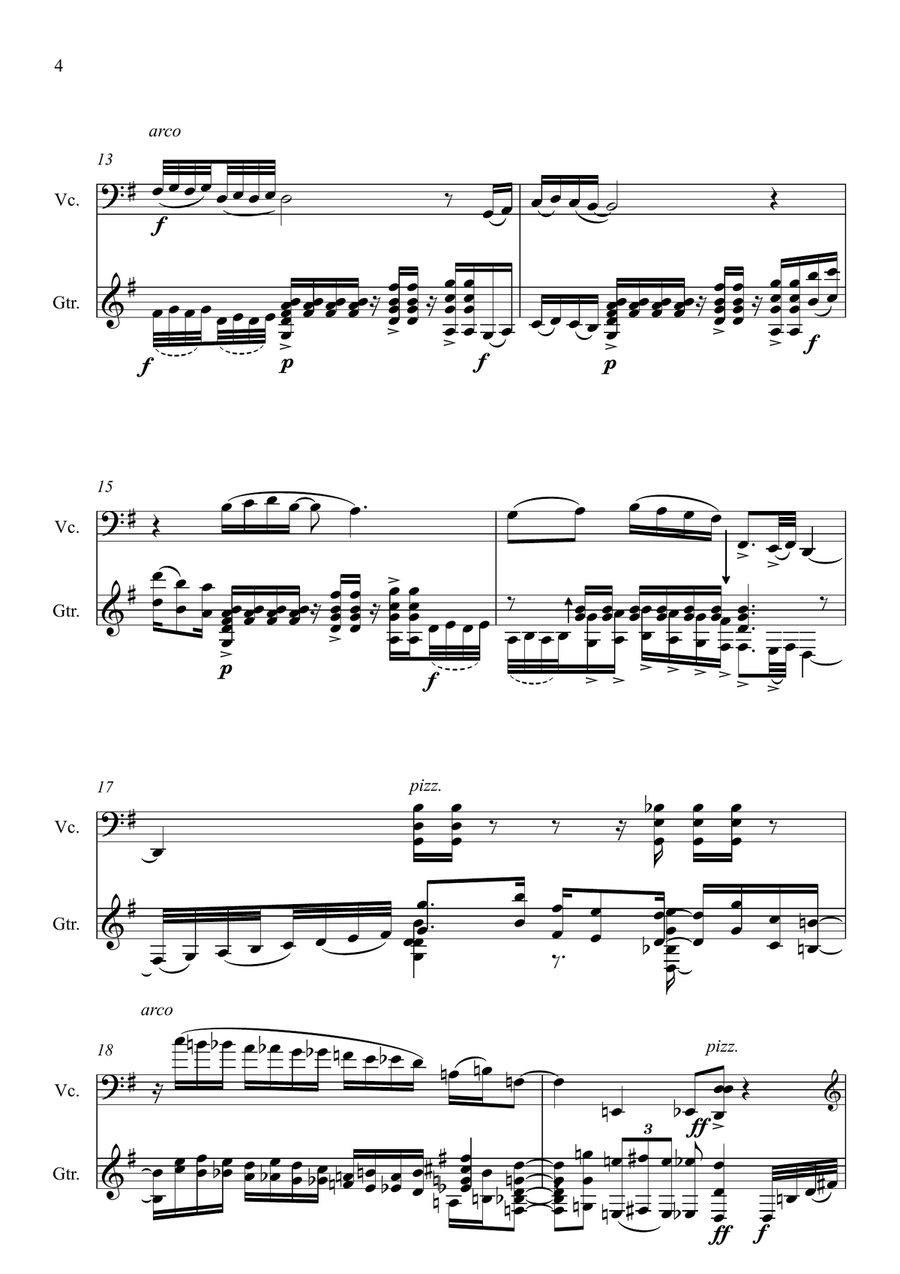 Tango for guitar and violoncello String Duet scores gallery preview page 5
