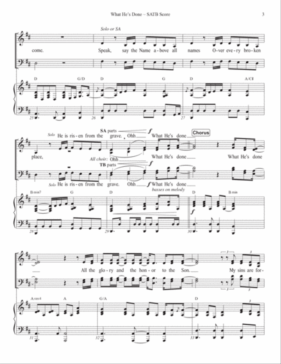 What He's Done 4-Part scores gallery preview page 4