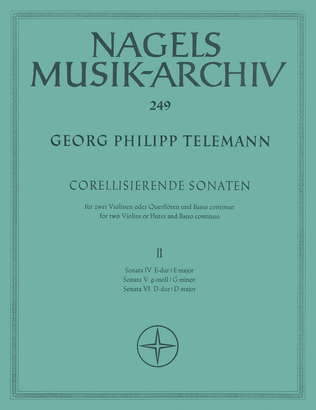 Corellisierende Sonaten für 2 Violinen (Flöten) und Basso continuo
