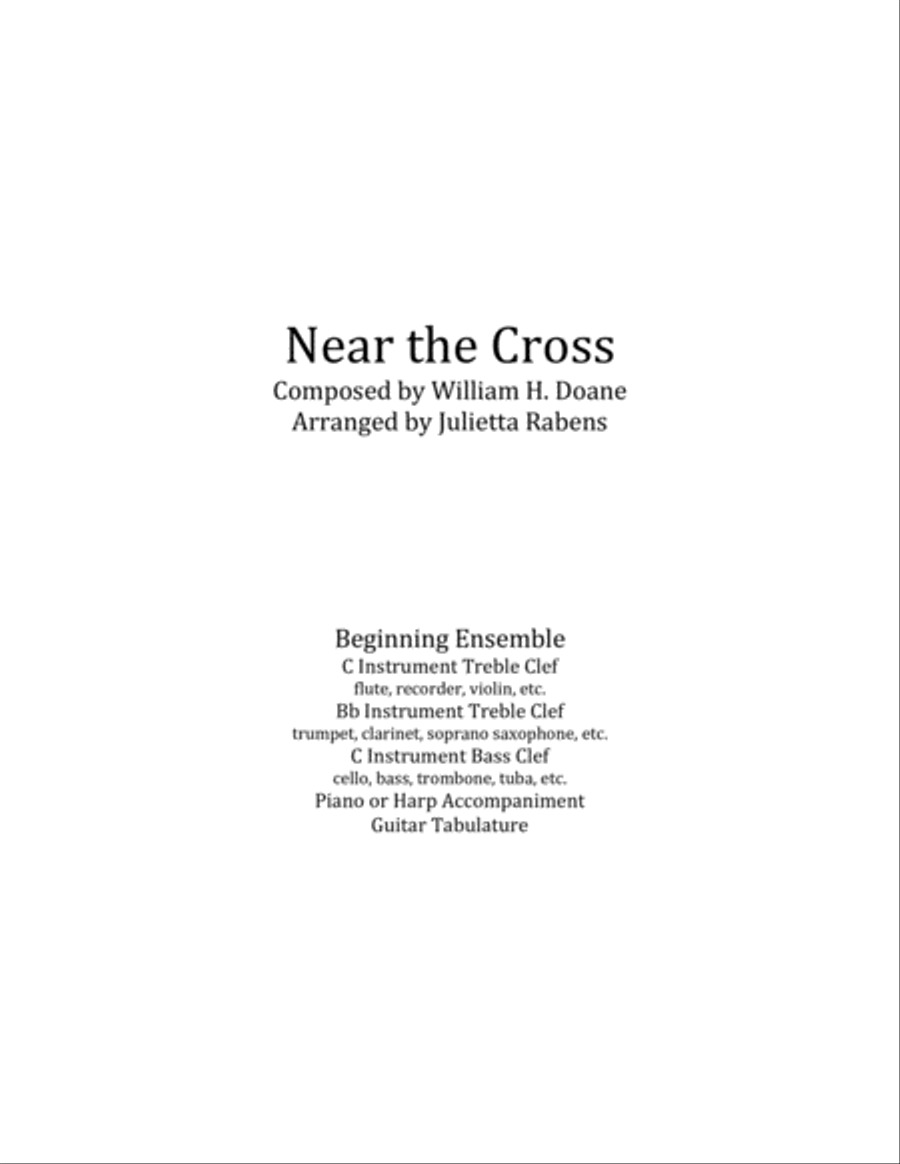 Near the Cross in F major for easy ensemble Large Ensemble scores gallery preview page 1