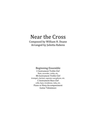 Book cover for Near the Cross in F major for easy ensemble