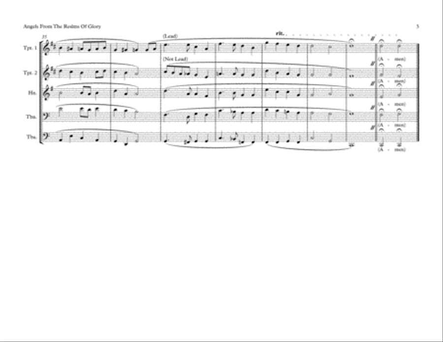 Angels From The Realms Of Glory Brass Ensemble scores gallery preview page 3