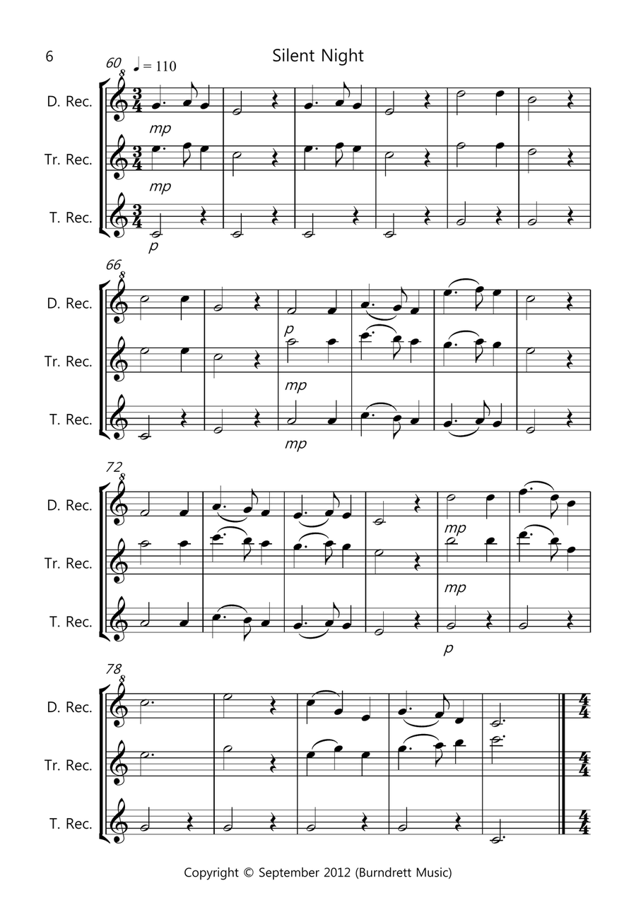 8 Easy Christmas Trios for Recorder Recorder scores gallery preview page 6