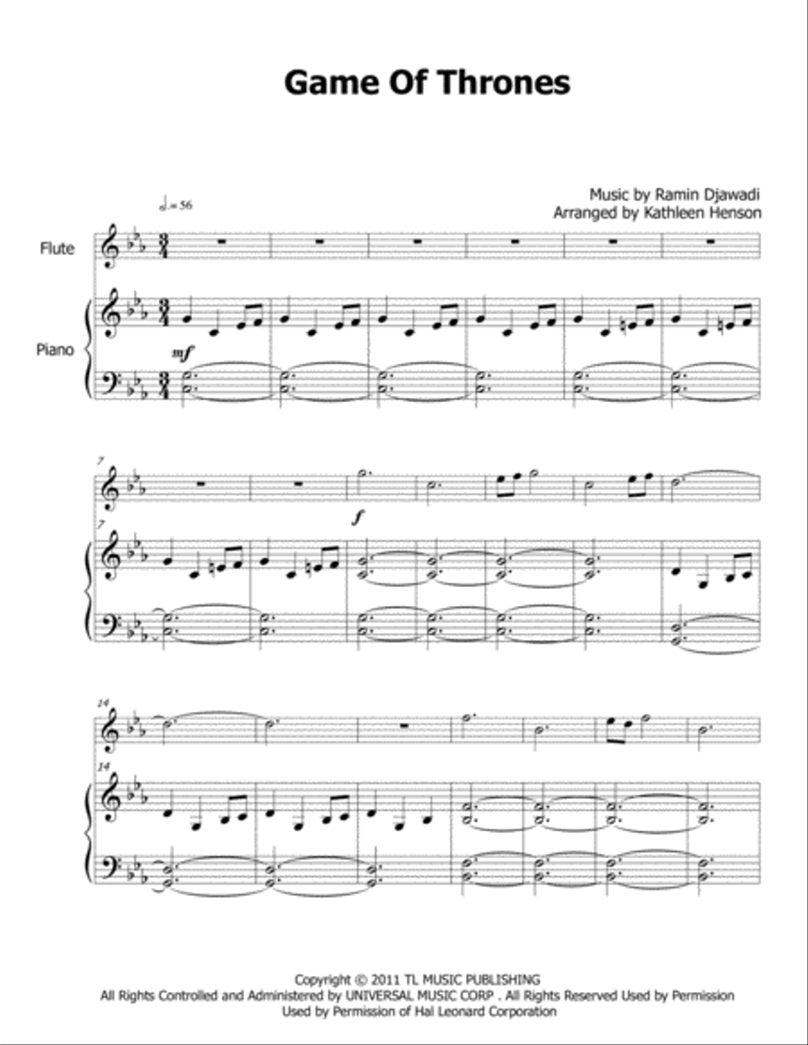 Game Of Thrones Flute Solo scores gallery preview page 3