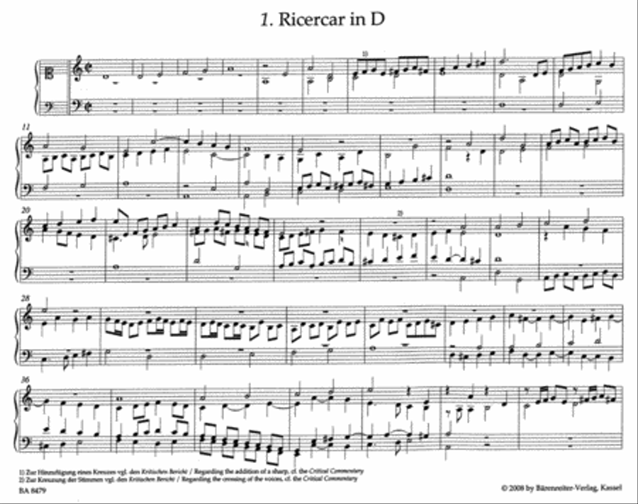 Ricercar Tabulatura (1624), Band I Organ scores gallery preview page 2