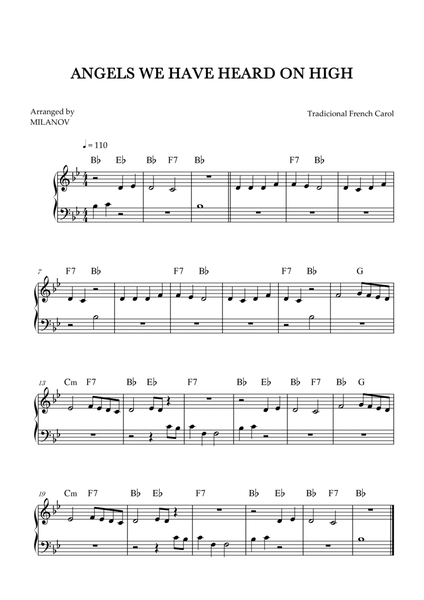 Angels We Have Heard on High | Christmas song | Piano | easy beginner | Chords image number null