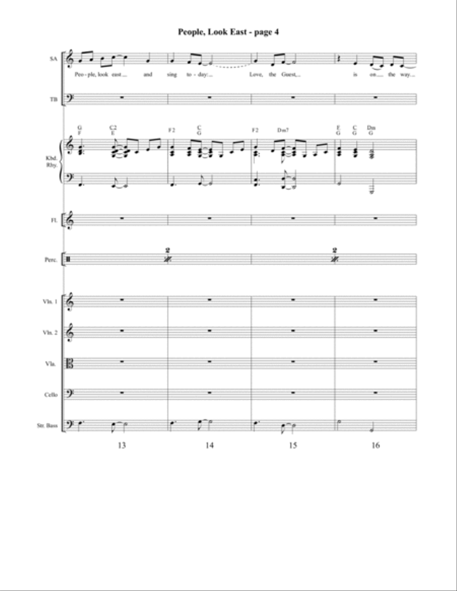 People, Look East Orchestration (Digital) 4-Part scores gallery preview page 5