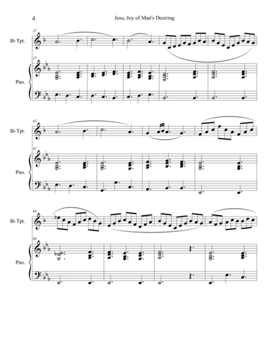 Jesu, Joy of Man's Desiring (Trumpet Solo) with piano accompaniment image number null