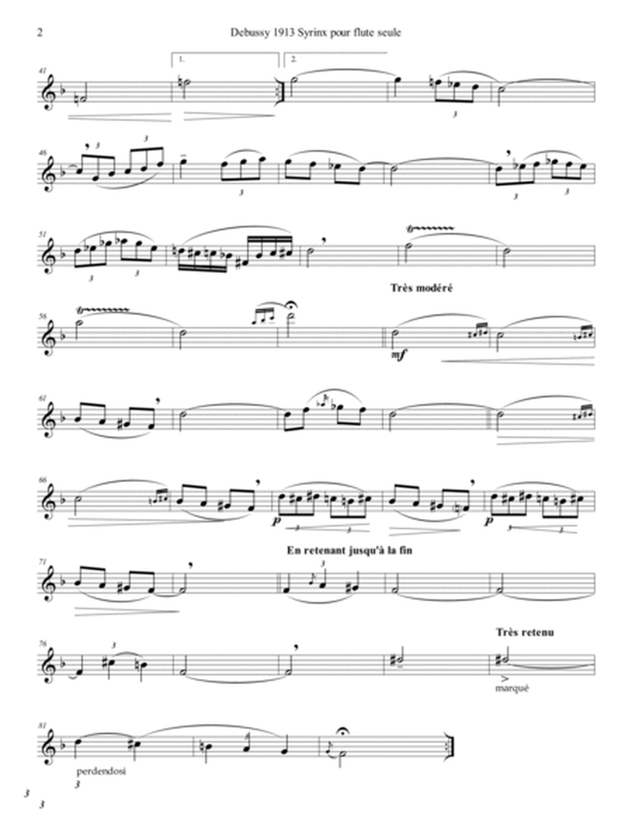 Debussy Syrinx Alto or Tenor Sax Solo