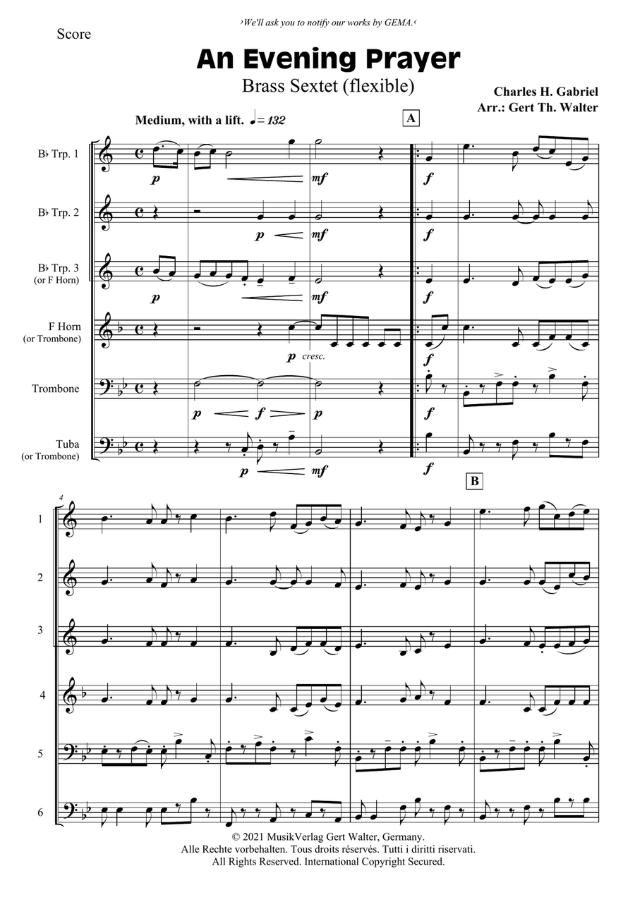 An Evening Prayer An Evening Prayer TB scores gallery preview page 1