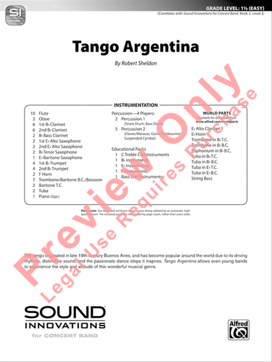 Tango Argentina Tango Argentina Concert Band scores gallery preview page 2