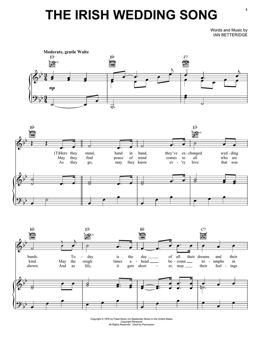 Irish wedding song deals