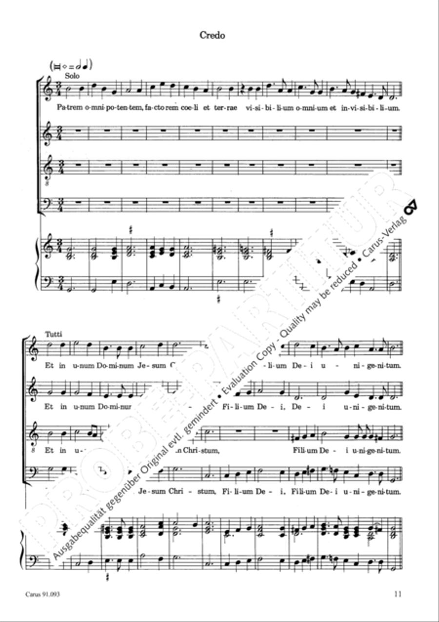 Missa brevis 4-Part scores gallery preview page 14