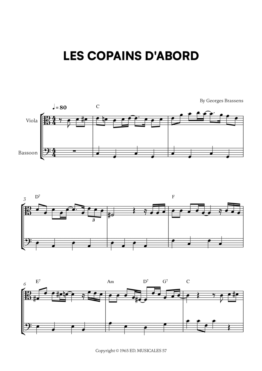 Les Copains D'abord Bassoon scores gallery preview page 1