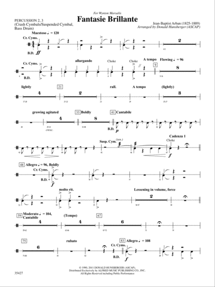 Fantasie Brillante: 2nd Percussion Concert Band scores gallery preview page 1