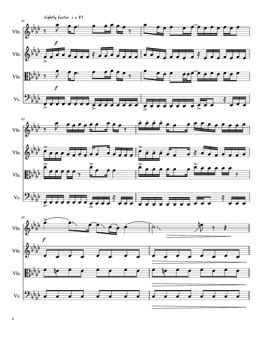 Dream On Dream On String Quartet scores gallery preview page 6