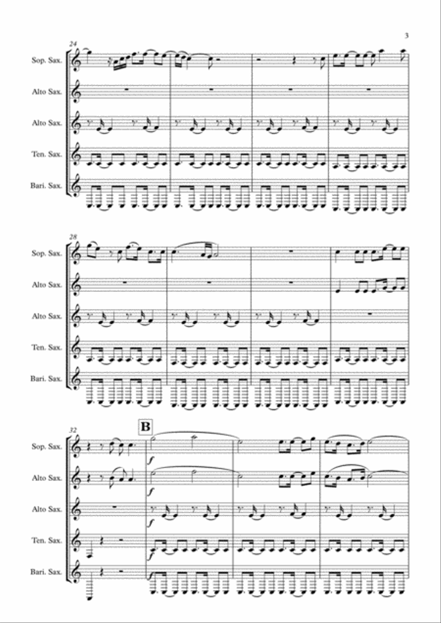 I Lived I Lived Saxophone Quintet scores gallery preview page 3