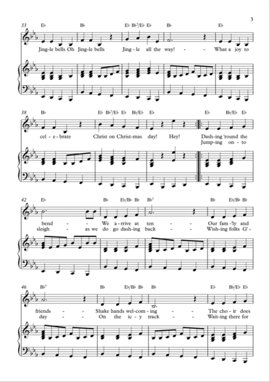 Jingle Bells! Voice scores gallery preview page 3